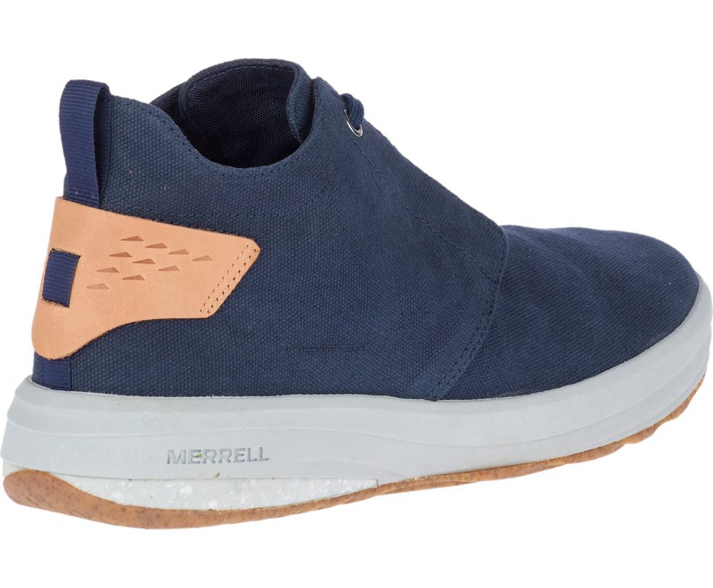 Merrell Sneakers Navy - Gridway Mid Canvas - Mens 46PXNTSWR